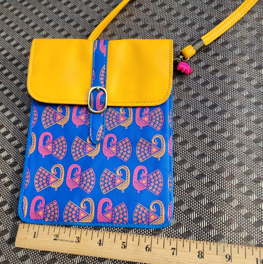 Chumbak Peacocks crossbody bag with elephant charm